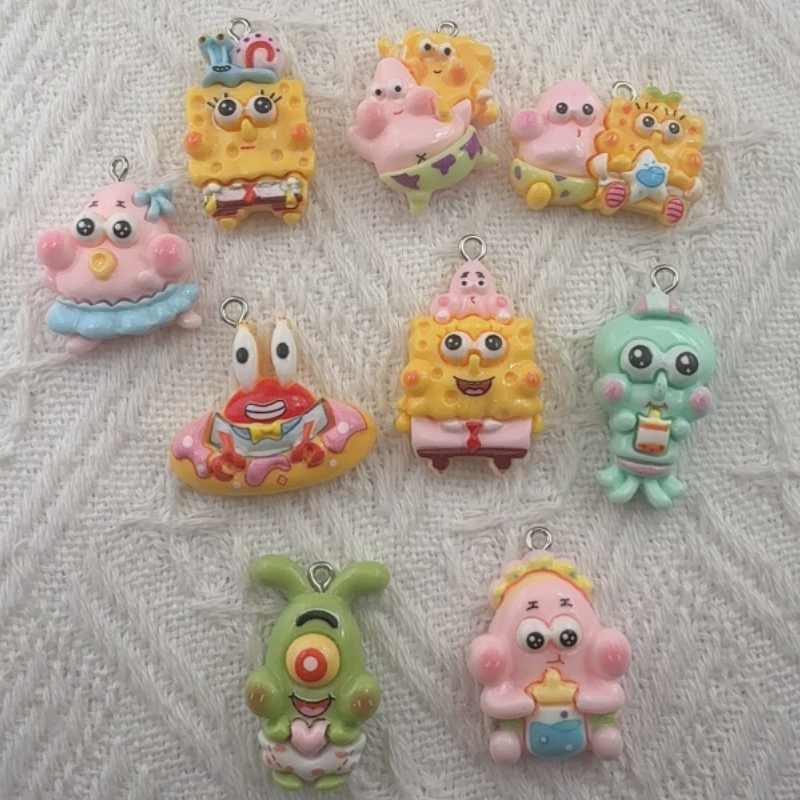 Resin Art Gift Ideas - 10 Stück Cartoon-Harzanhänger, DIY-Schmuckherstellung, Ohrringe, Schlüsselanhänger-Zubehör