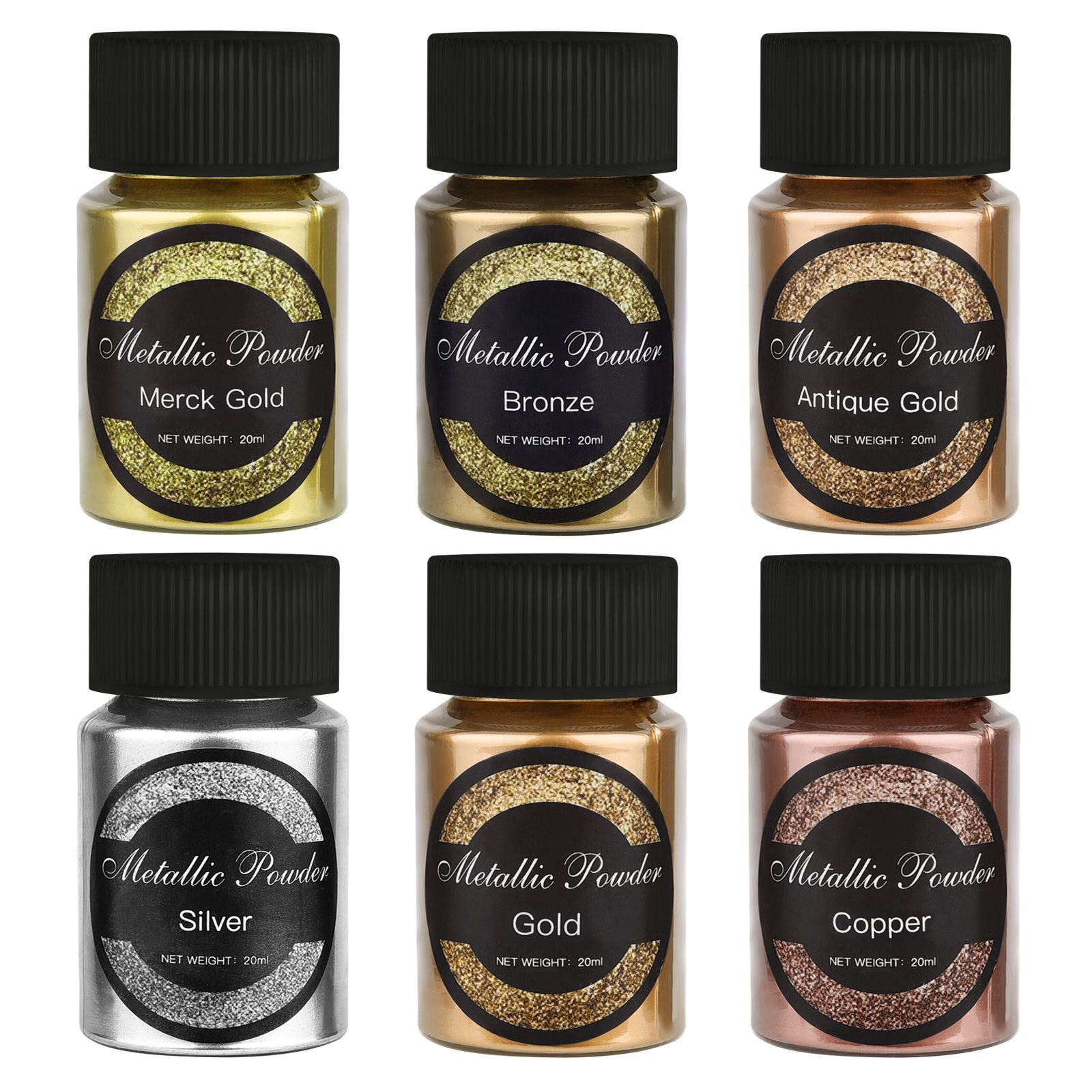 Glitter Powder Resin - 20ml/Flasche Metallic Glitter Pulver Gold Silber