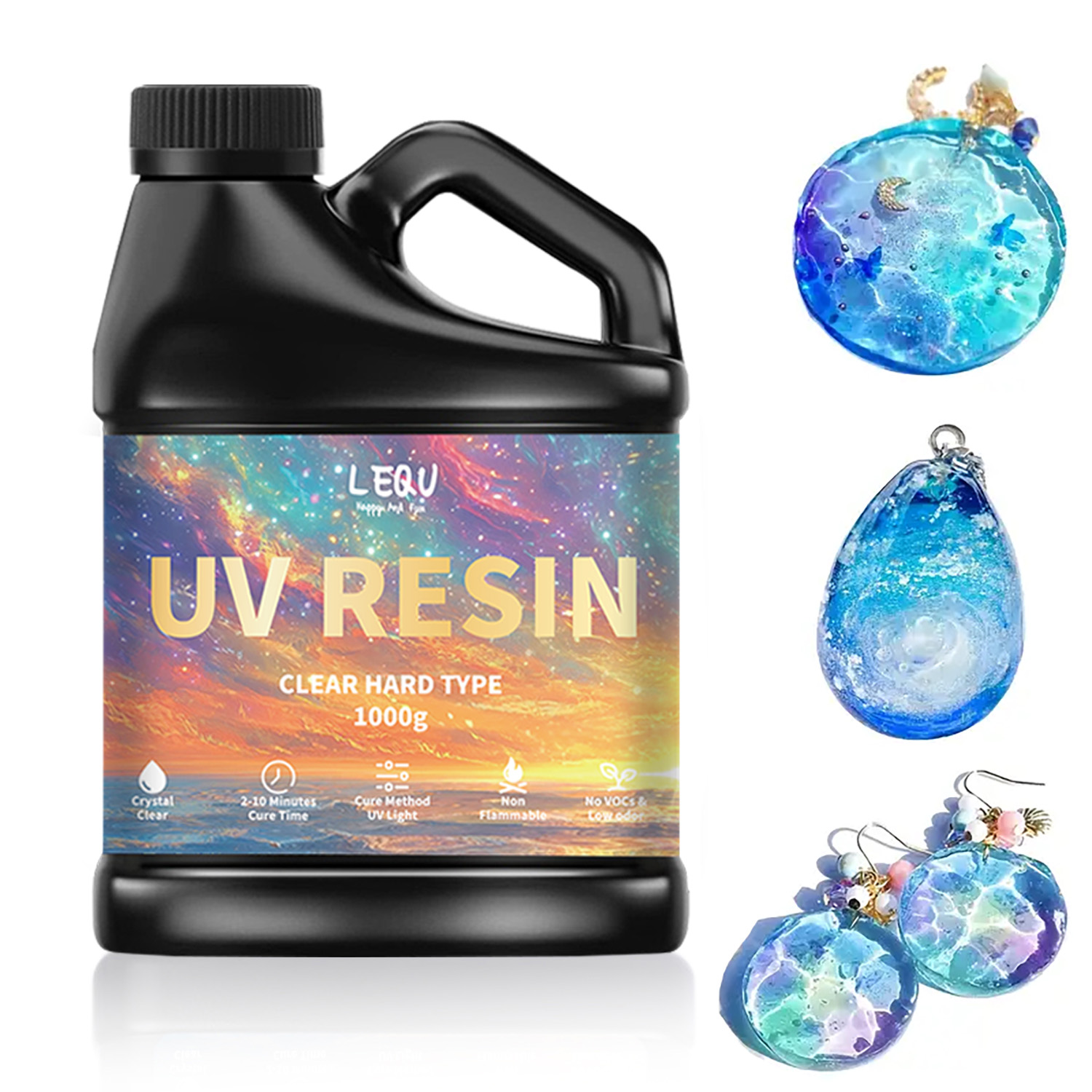Resin Art Uv - 100/200/500/1000g UV-Epoxidharz-Kleber, hohe Klarheit, schnell trocknender