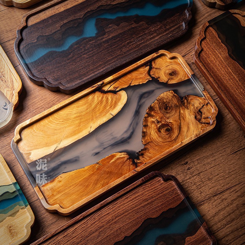 Japanisches Zen-Stil Thuja-Hol – Resin Art Wooden Tray Bewertung und Preis