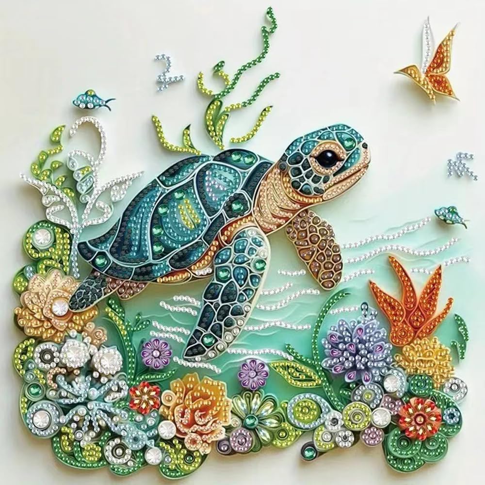 Meeresschildkröten-Diamantmale – Resin Art With Flowers Bewertung und Preis