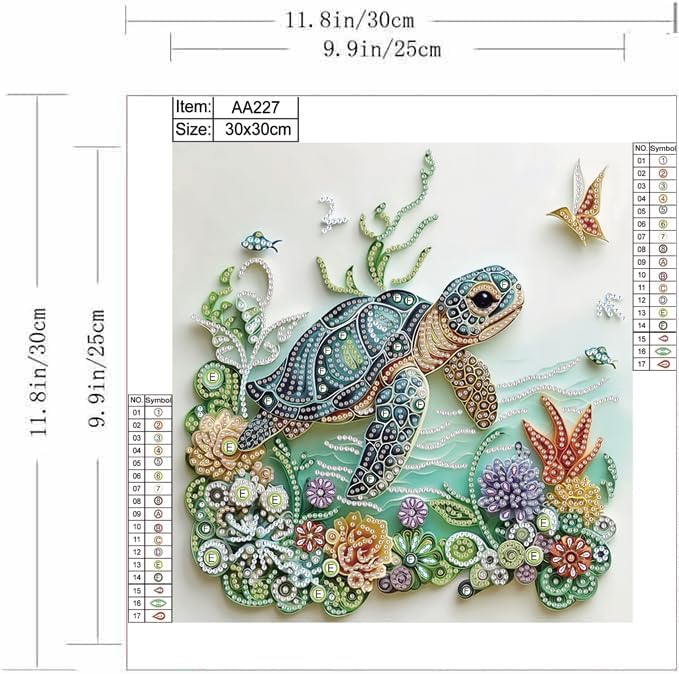 Meeresschildkröten-Diamantmale – Resin Art With Flowers Bewertung und Preis