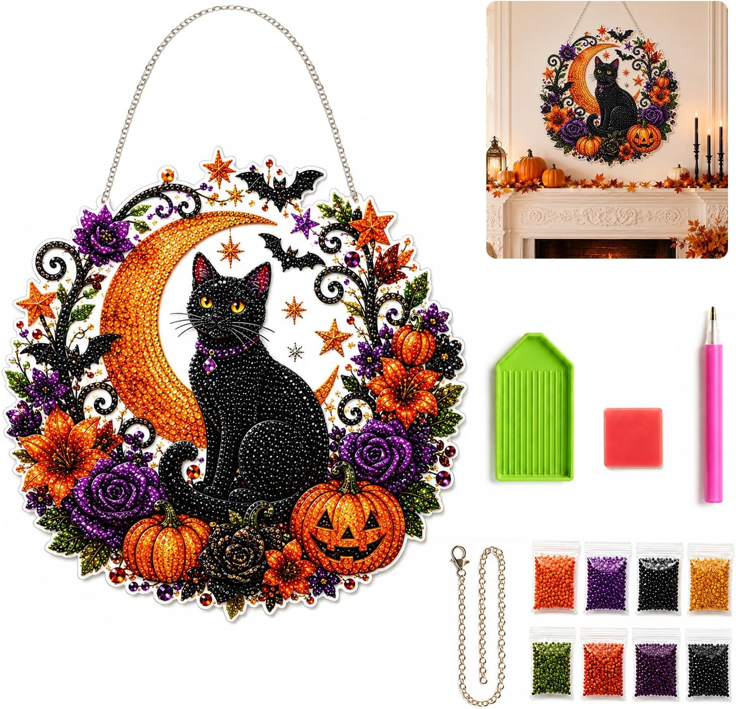 Halloween-Kürbisse Diamant-Mal – Resin Art With Flowers Bewertung und Preis
