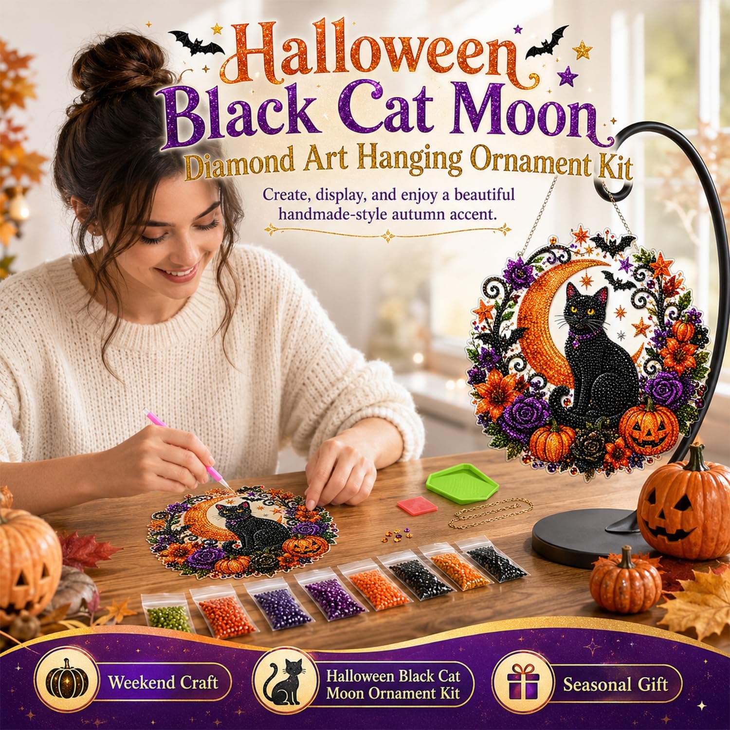 Halloween-Kürbisse Diamant-Mal – Resin Art With Flowers Bewertung und Preis