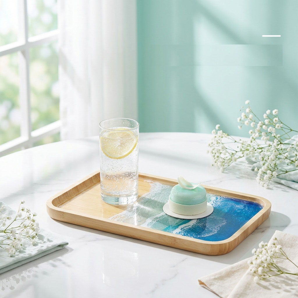 Epoxidharz-Ozean-Kunst-Dekotab – Resin Art Wooden Tray Bewertung und Preis